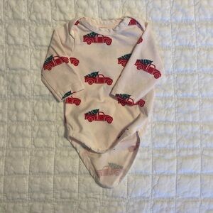 Monica and Andy Christmas Truck Snap long Sleeve Onesie